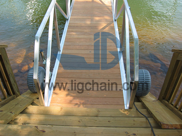 Aluminum Dock Gangway with Wooden Step 